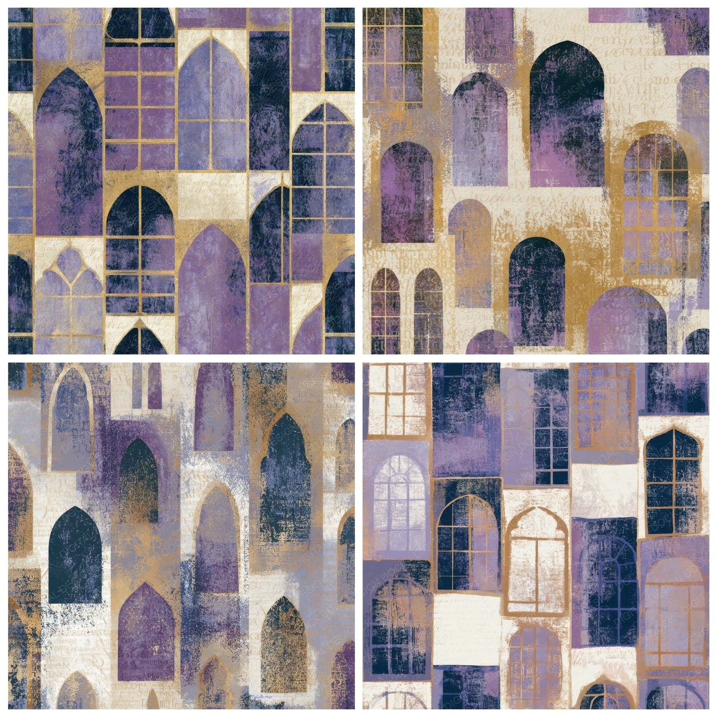 Lithograph Venetian Windows Amethyst Digital Paper Pack (DDD013087)