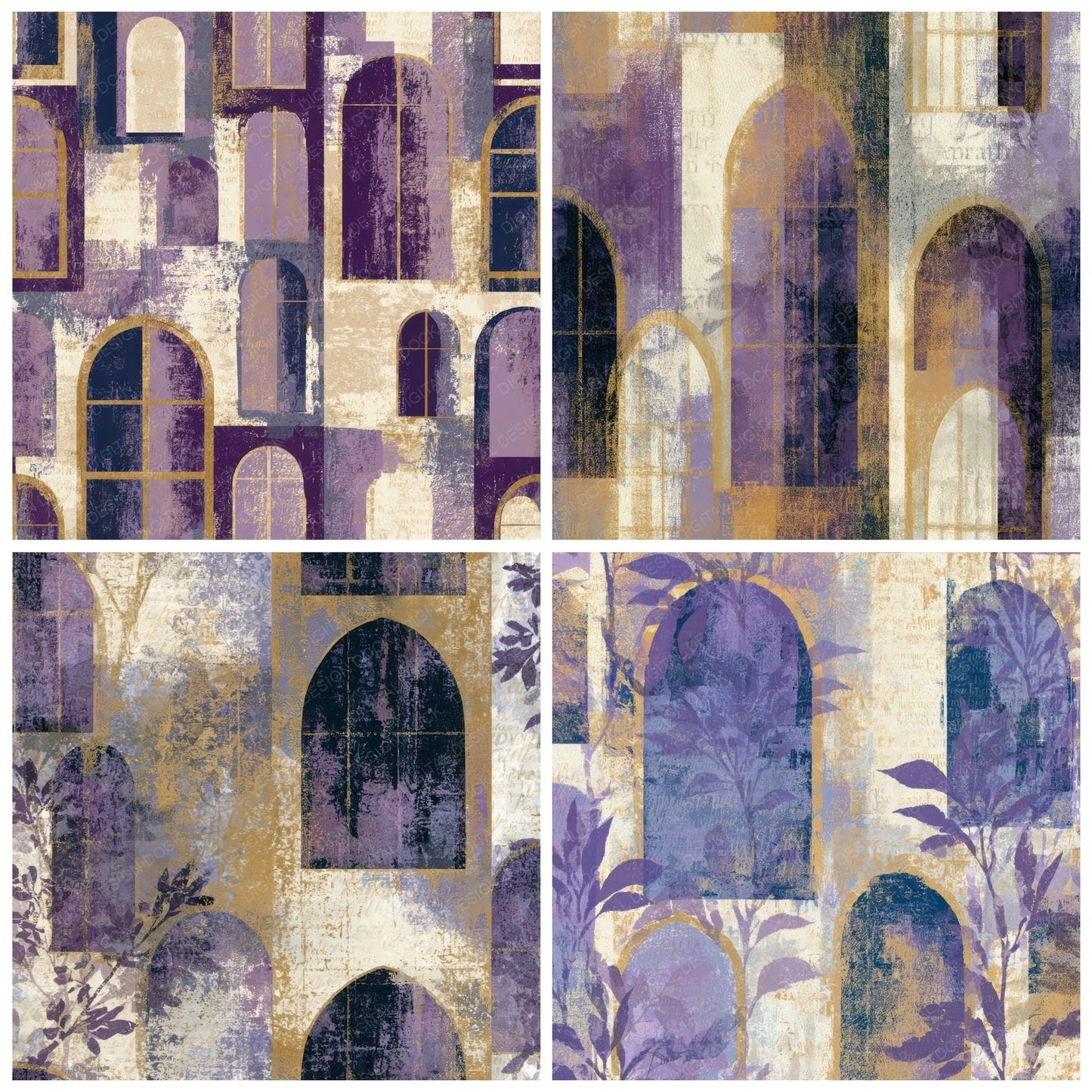 Lithograph Venetian Windows Amethyst Digital Paper Pack (DDD013087)