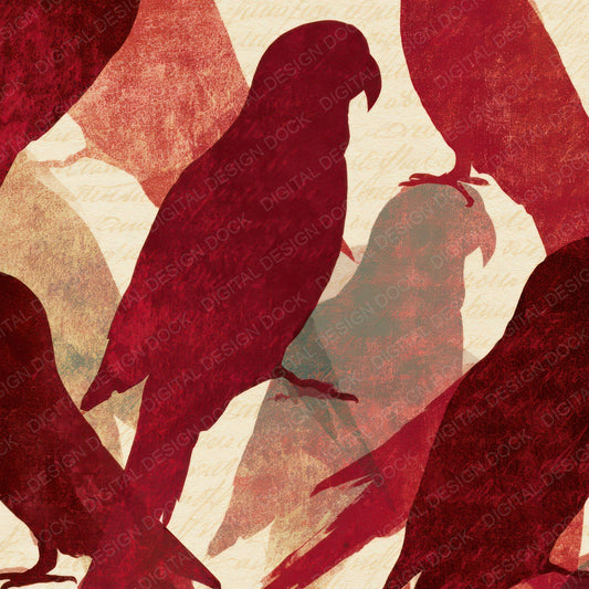 Papercut Parrots Garnet Wine Digital Paper Pack (DDD013092)
