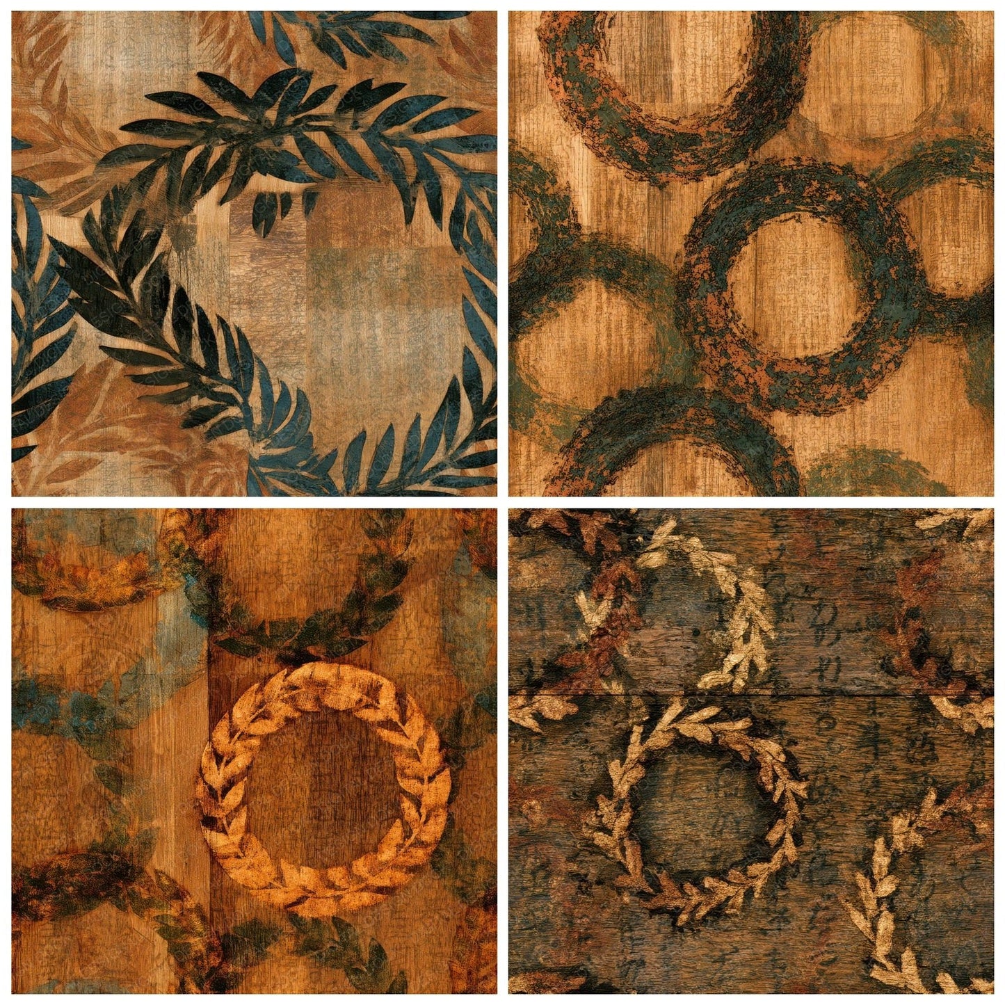 Pyrography Bone Wreaths Seamless Digital Paper Pack (DDD013093)