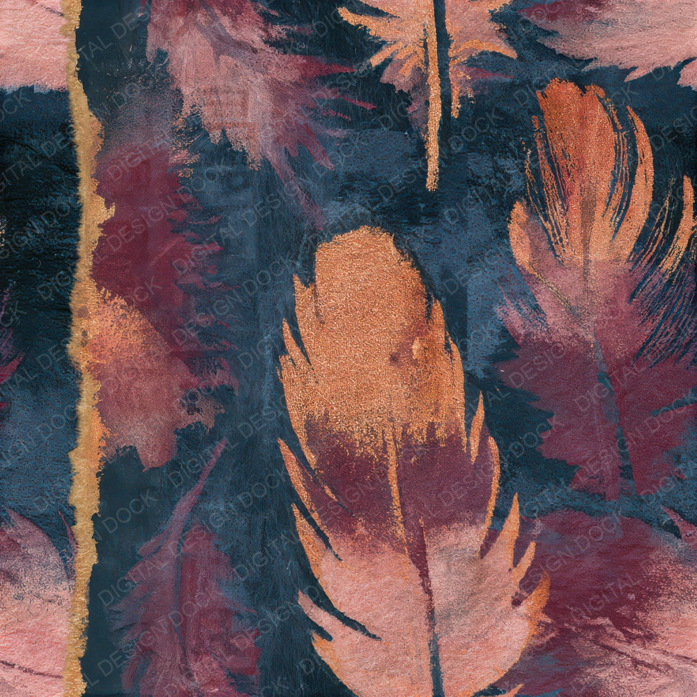 Torn Paper Headdresses Blush Burgundy Seamless Digital Paper Pack (DDD013097)