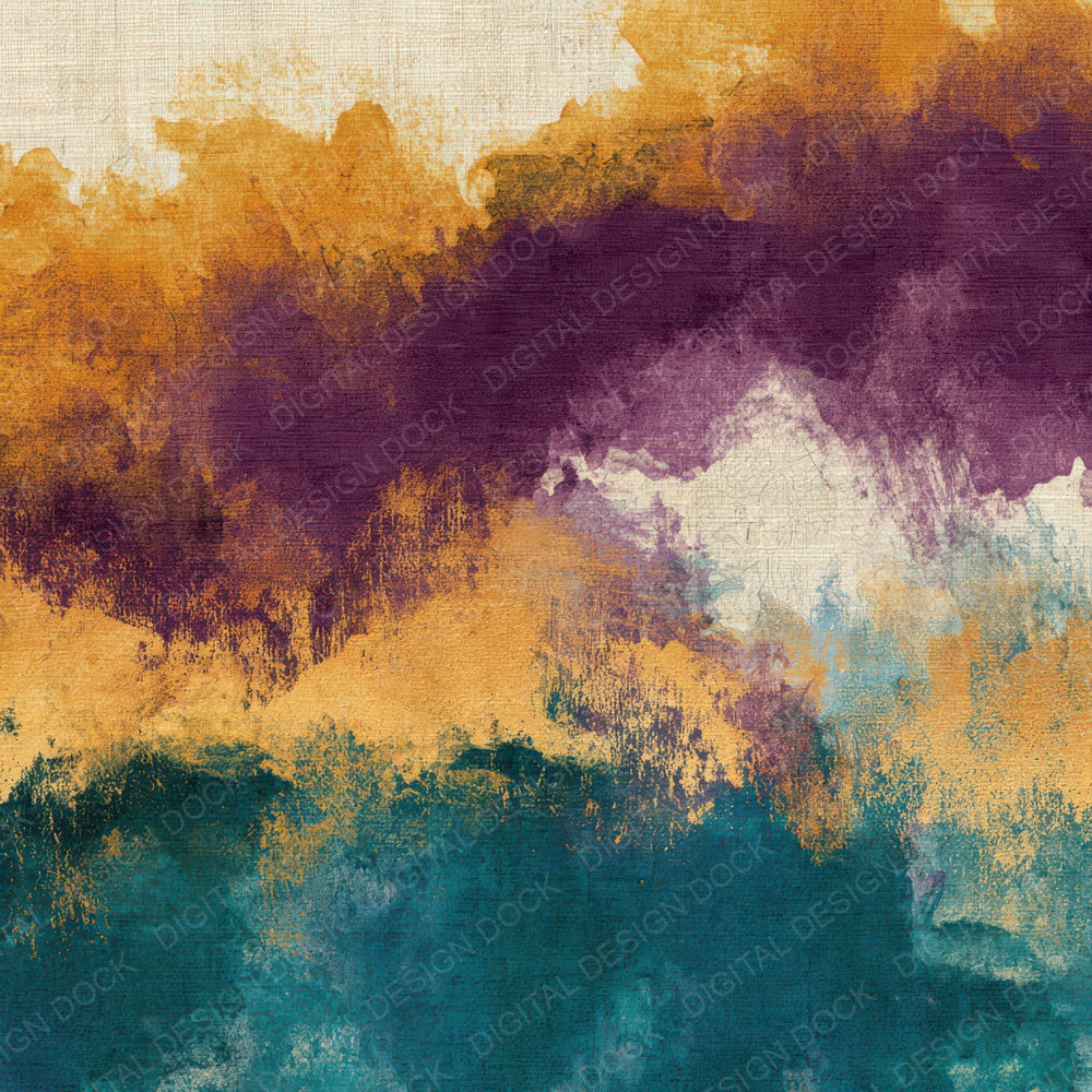 Watercolour Ochre Plum Teal Abstract Digital Paper Pack (DDD013098)