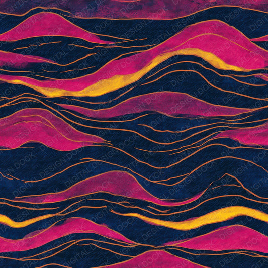 Watercolour Wave Forms Hot Pink Navy Digital Paper Pack (DDD013099)