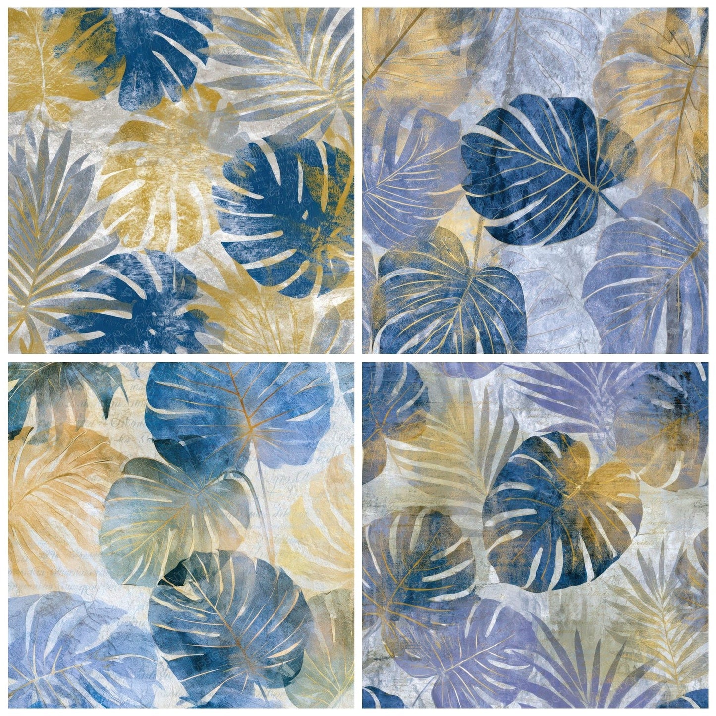 X-ray Monstera Cobalt Brass Digital Paper Pack (DDD013103)