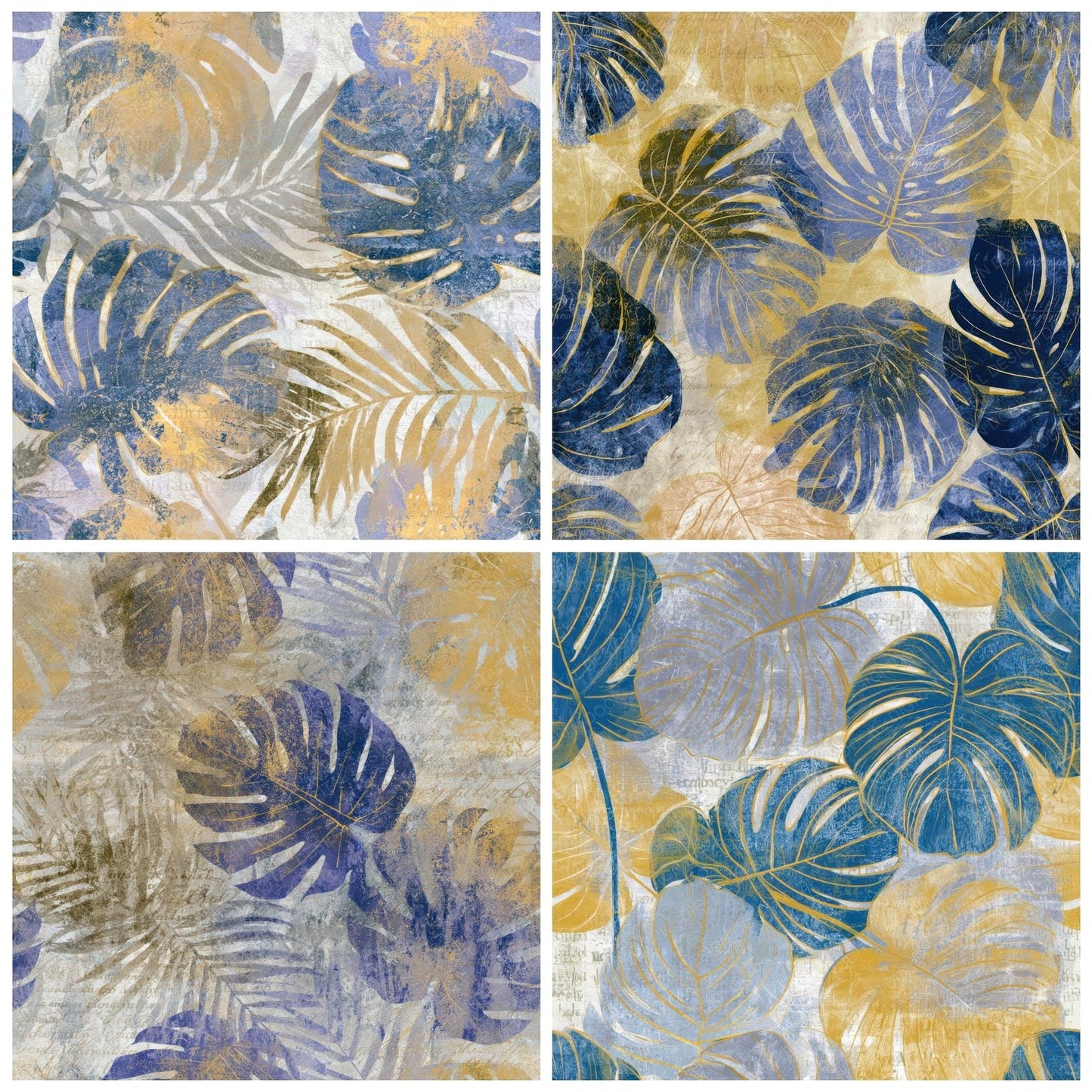X-ray Monstera Cobalt Brass Digital Paper Pack (DDD013103)