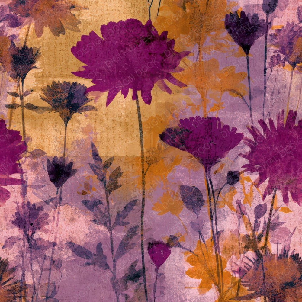 X-ray Wildflowers Amber Magenta Digital Paper Pack (DDD013104)