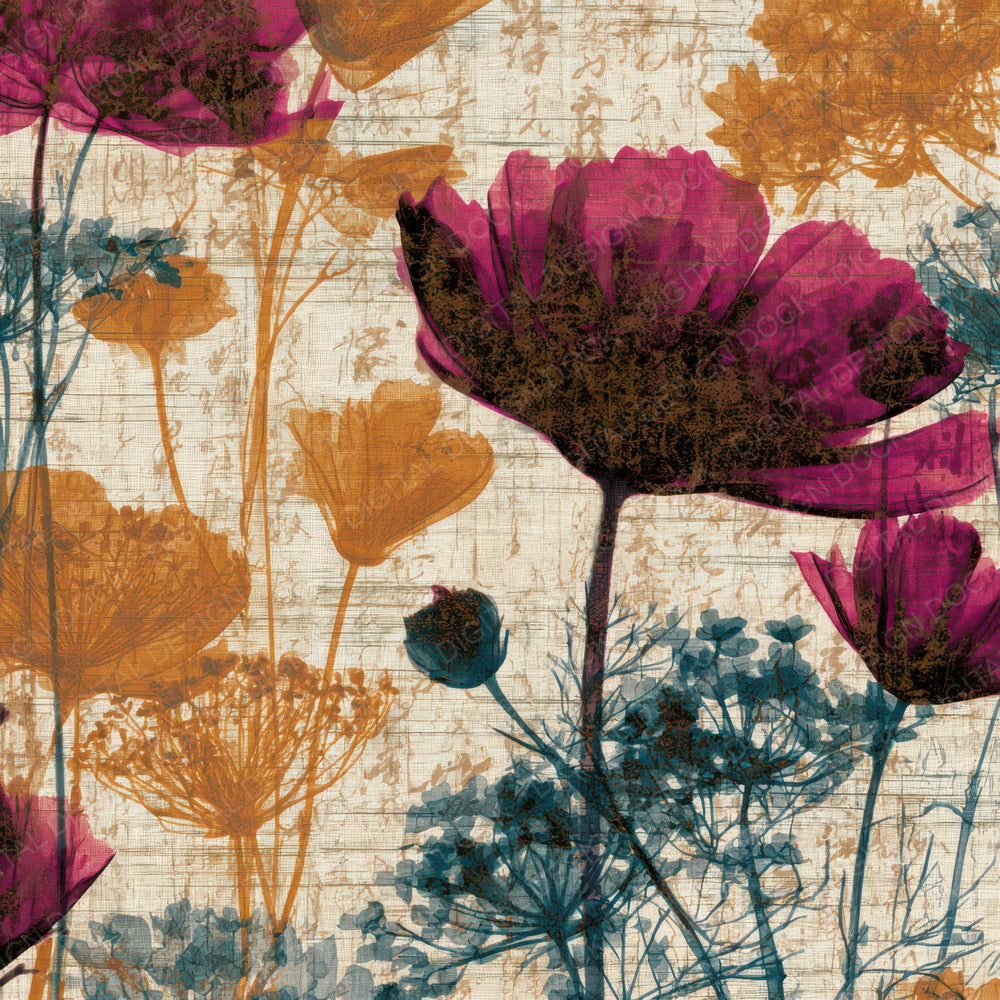 X-ray Wildflowers Amber Magenta Digital Paper Pack (DDD013104)