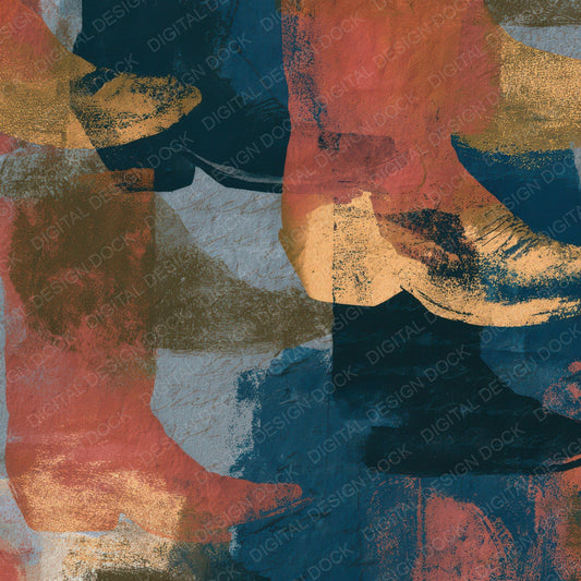 Cyanotype Western Boots Jet Rose Digital Paper Pack (DDD013109)