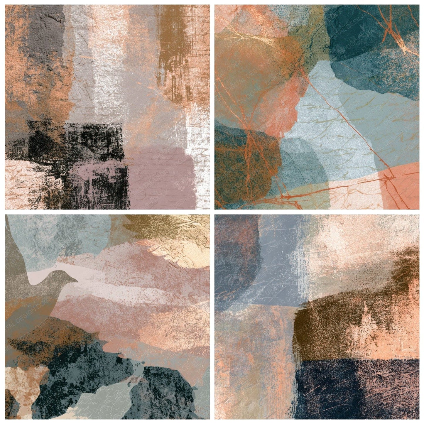 Drypoint Stone Dove Abstract Digital Paper Pack (DDD013111)