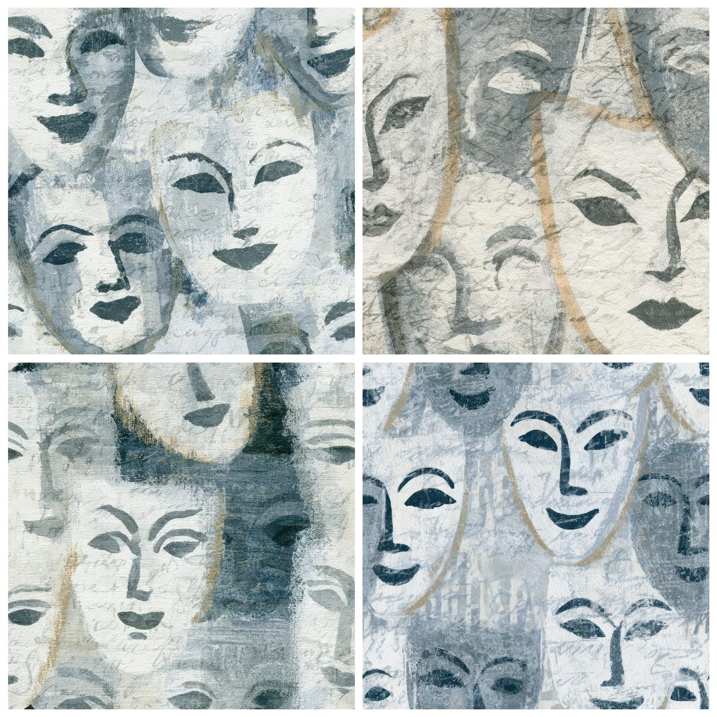 Folk Art Opera Masks Silver Digital Paper Pack (DDD013114)