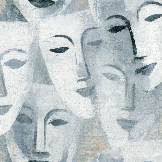 Folk Art Opera Masks Silver Digital Paper Pack (DDD013114)