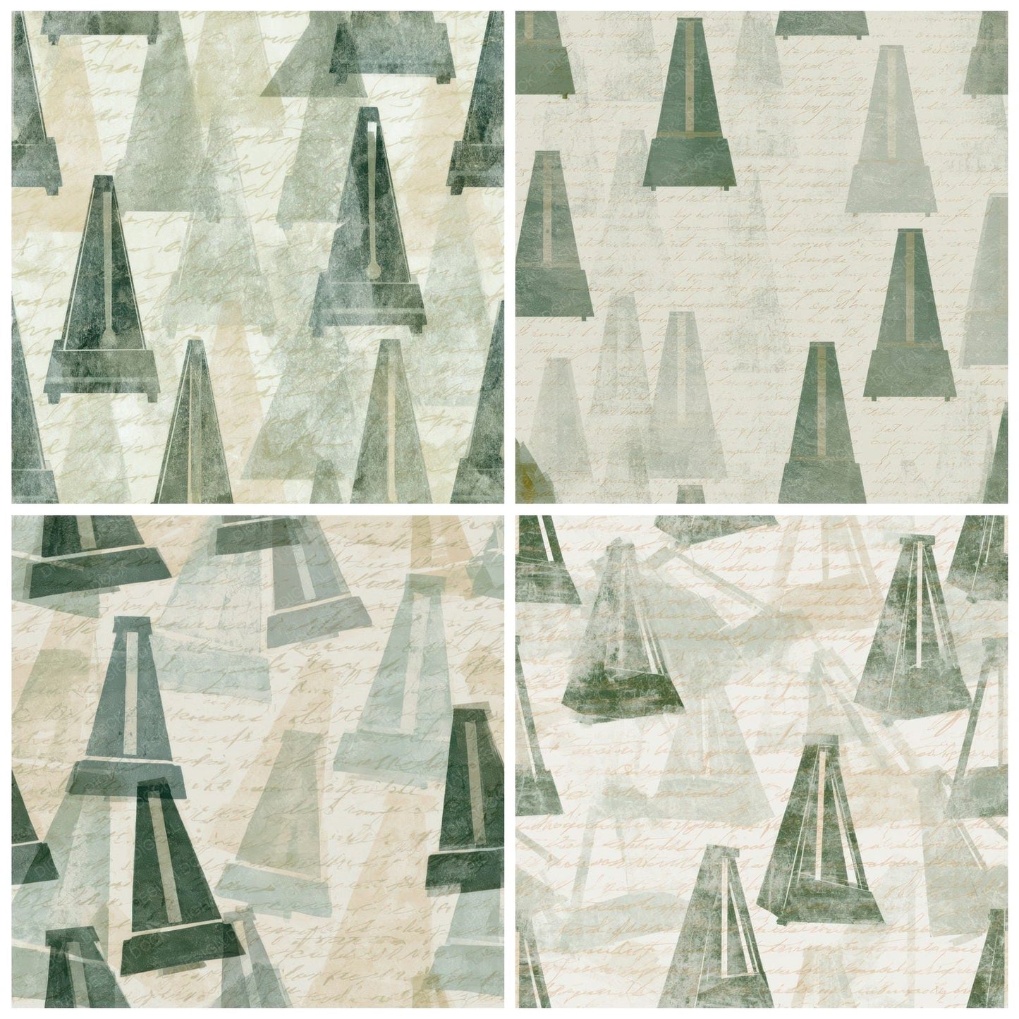 Mezzotint Metronomes Sage Ivory Digital Paper Pack (DDD013115)