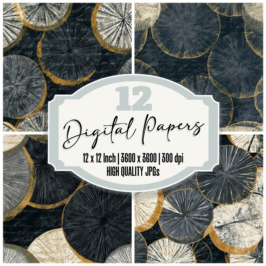 Scratchboard Cheese Wheels Thunder Brass Digital Paper Pack (DDD013118)