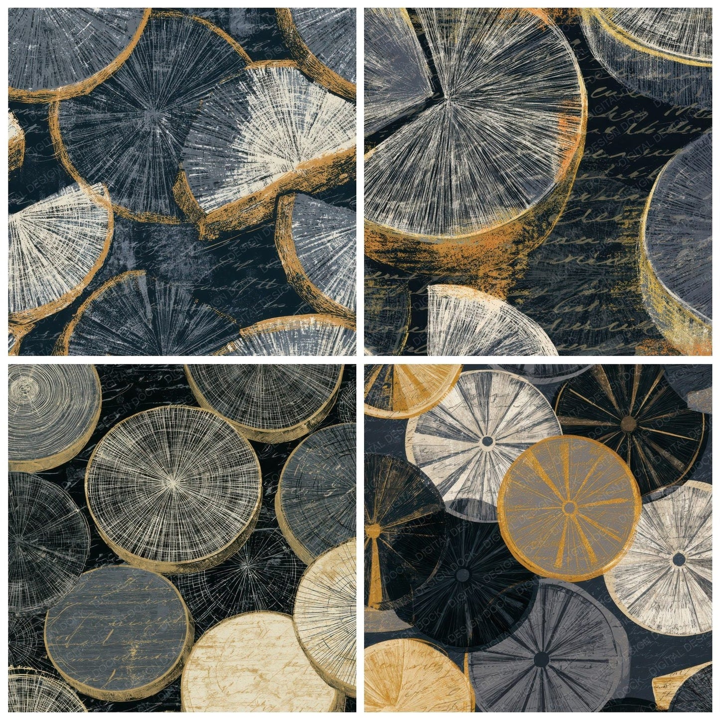 Scratchboard Cheese Wheels Thunder Brass Digital Paper Pack (DDD013118)