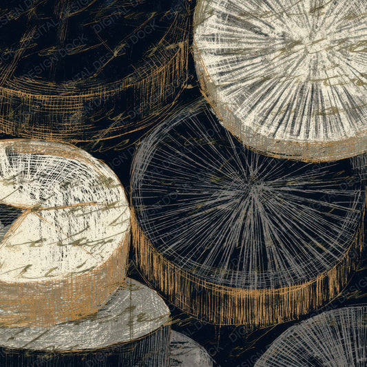 Scratchboard Cheese Wheels Thunder Brass Digital Paper Pack (DDD013118)