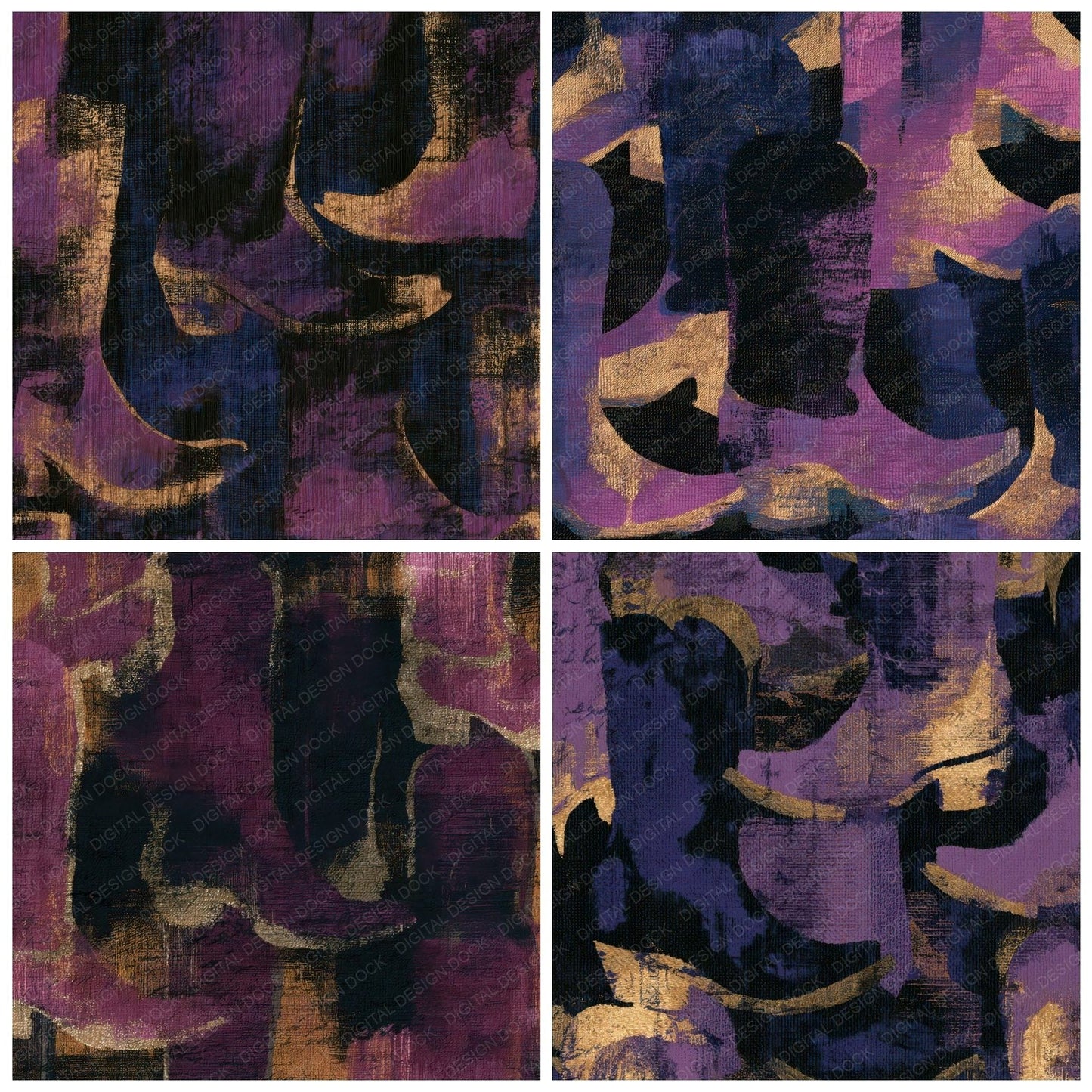 Tapestry Western Boots Mauve Plum Digital Paper Pack (DDD013119)