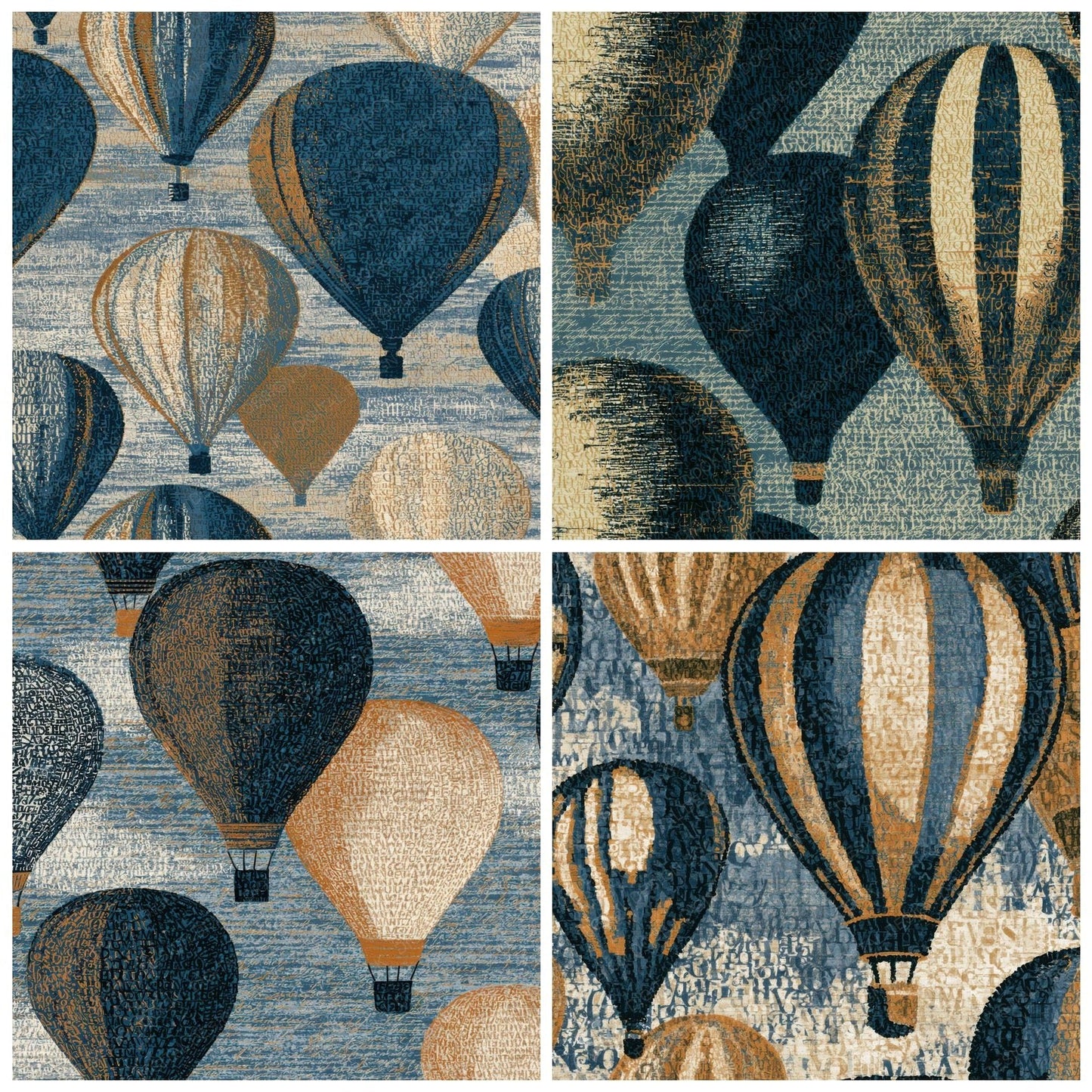 ASCII Hot Air Balloons Linen Slate Digital Paper Pack (DDD013127)