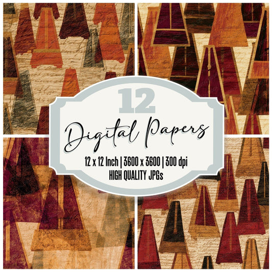 Pyrography Metronomes Garnet Ivory Digital Paper Pack (DDD013134)