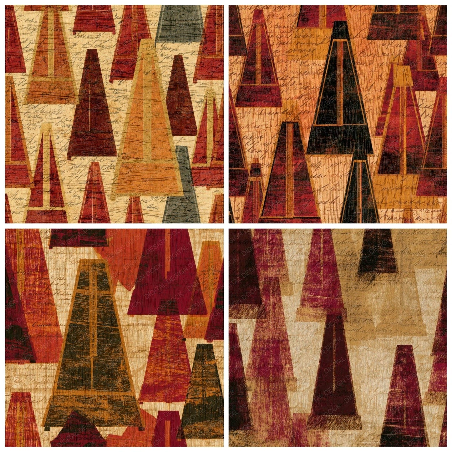 Pyrography Metronomes Garnet Ivory Digital Paper Pack (DDD013134)