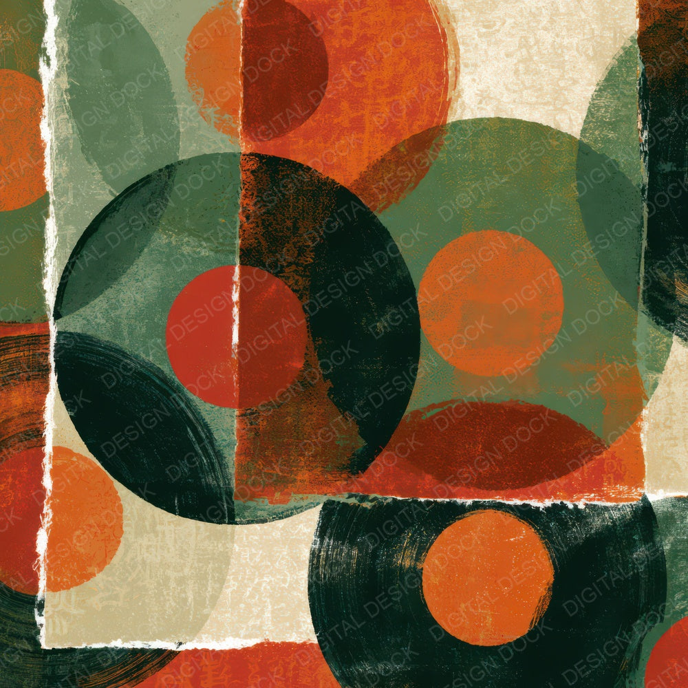Torn Paper Vinyl Records Avocado Burnt Orange Digital Paper Pack (DDD013135)