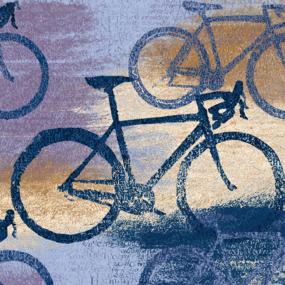 Typographic Bicycles Periwinkle Plum Digital Paper Pack (DDD013136)