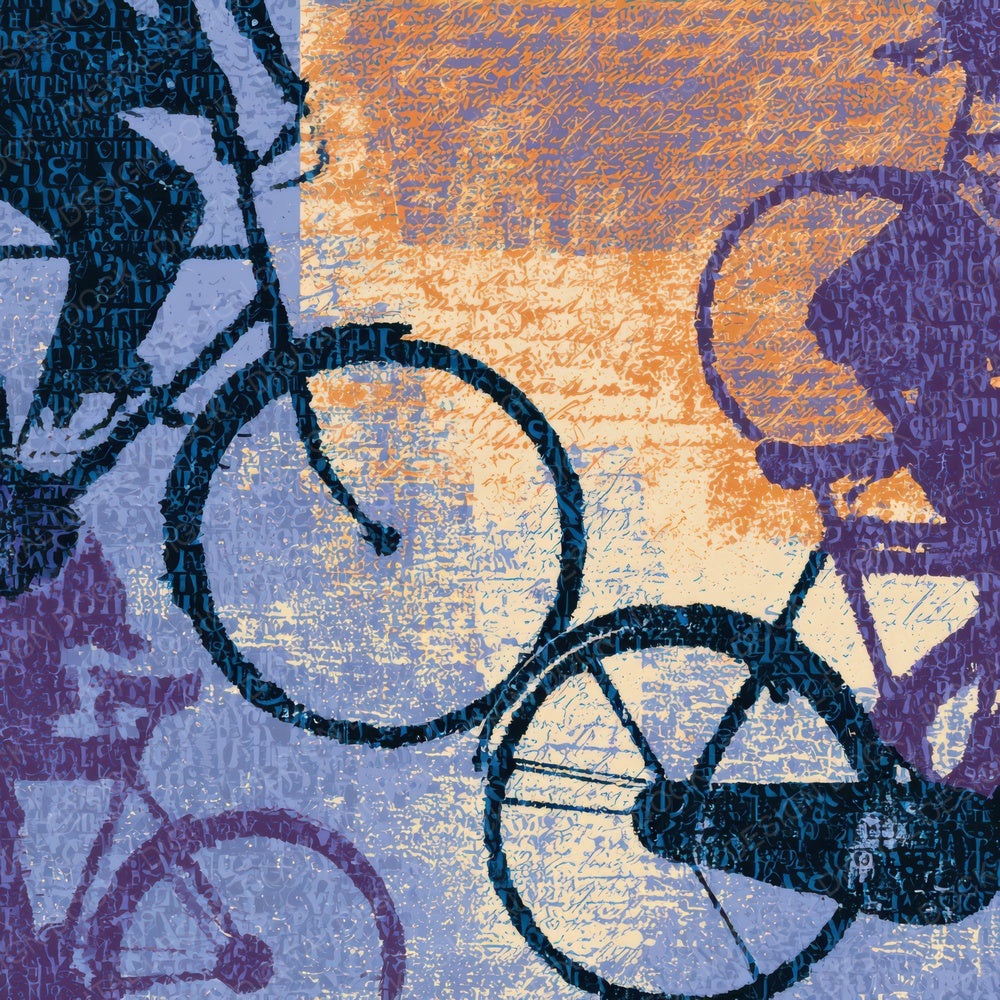 Typographic Bicycles Periwinkle Plum Digital Paper Pack (DDD013136)
