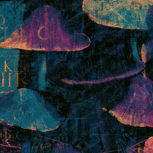 Typographic Ink Caps Teal Magenta Digital Paper Pack (DDD013141)