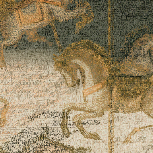 ASCII Carousel Horses Sepia Oat Digital Paper Pack (DDD013145)