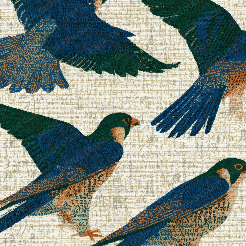 ASCII Falcons Azure Cypress Bone Digital Paper Pack (DDD013146)