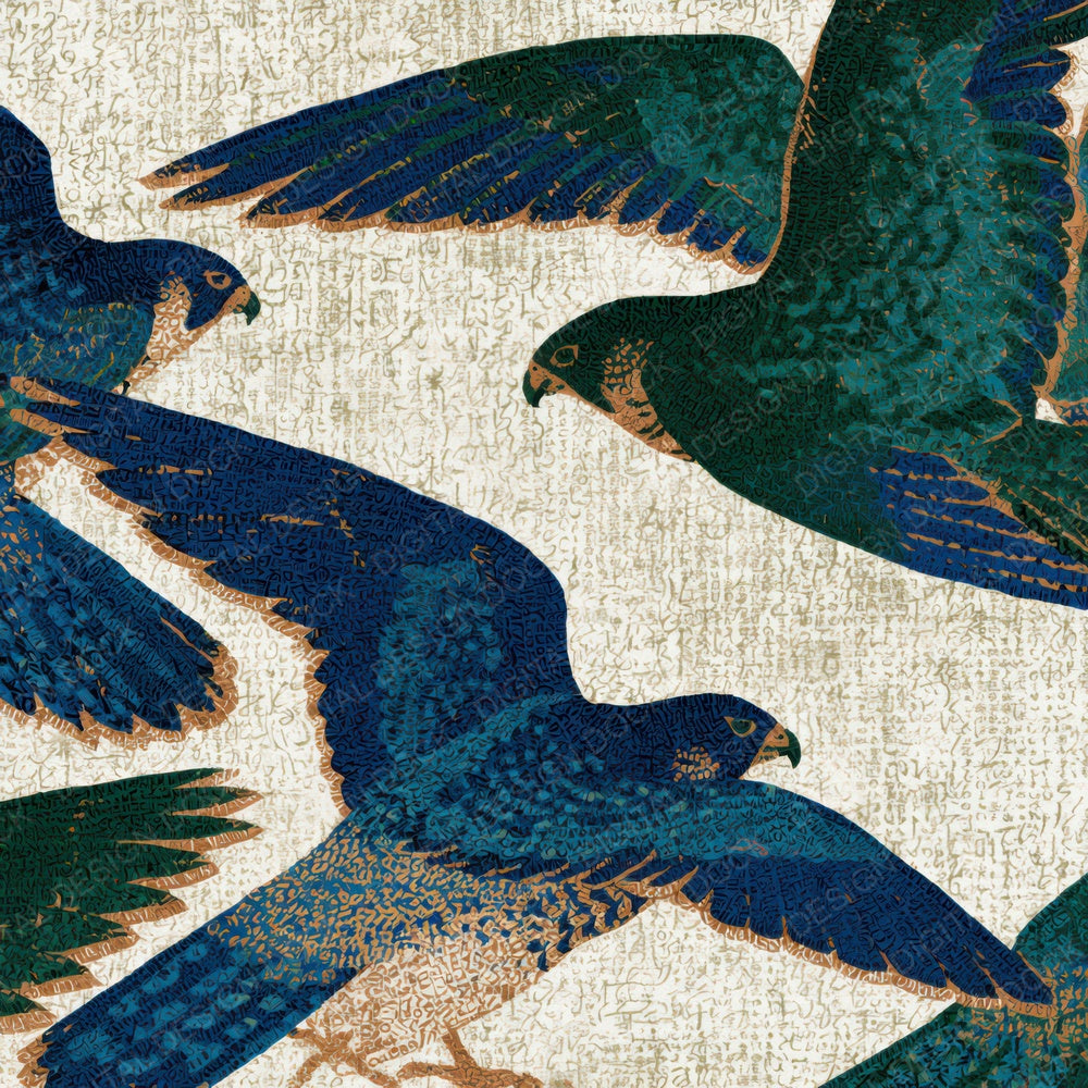 ASCII Falcons Azure Cypress Bone Digital Paper Pack (DDD013146)
