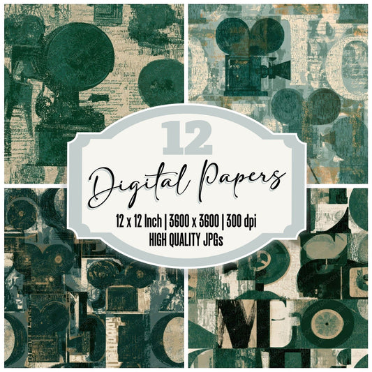 ASCII Projectors Forest Green Bone Seamless Digital Paper Pack (DDD013150)