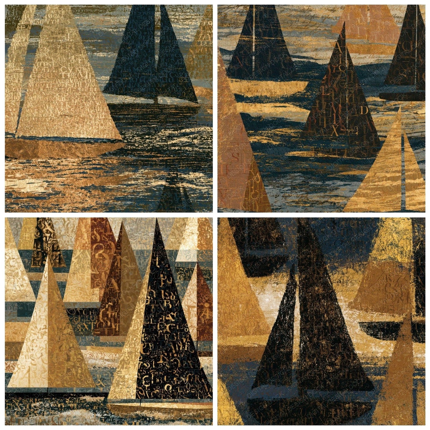 ASCII Sailboats Sepia Parchment Digital Paper Pack (DDD013152)