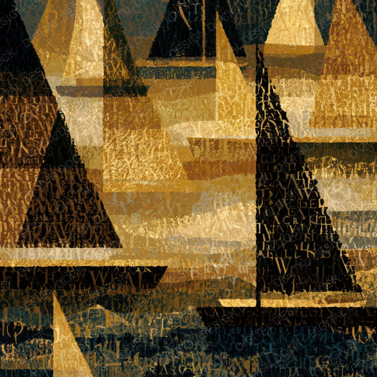 ASCII Sailboats Sepia Parchment Digital Paper Pack (DDD013152)