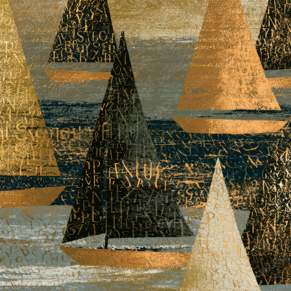 ASCII Sailboats Sepia Parchment Digital Paper Pack (DDD013152)