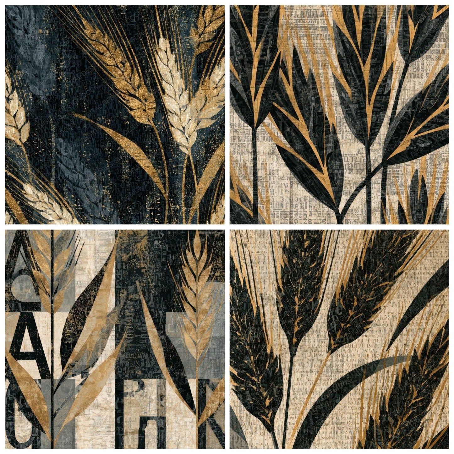 ASCII Wheat Bone Typography Digital Paper Pack (DDD013154)