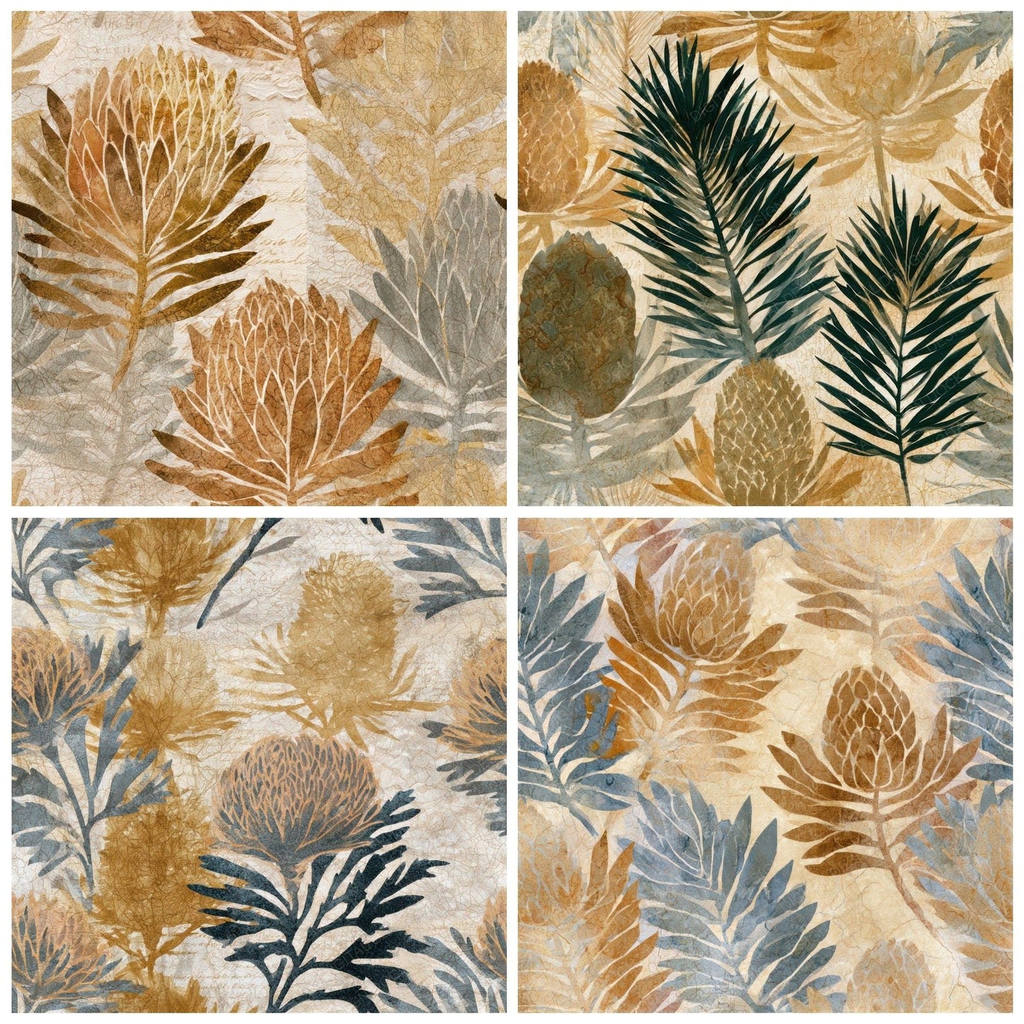 Batik Banksia Sepia Seamless Digital Paper Pack (DDD013155)