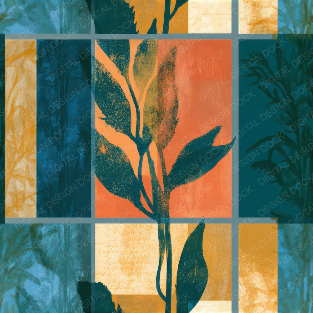 Bauhaus Kelp Forest Papaya Jade Seamless Digital Paper Pack (DDD013156)