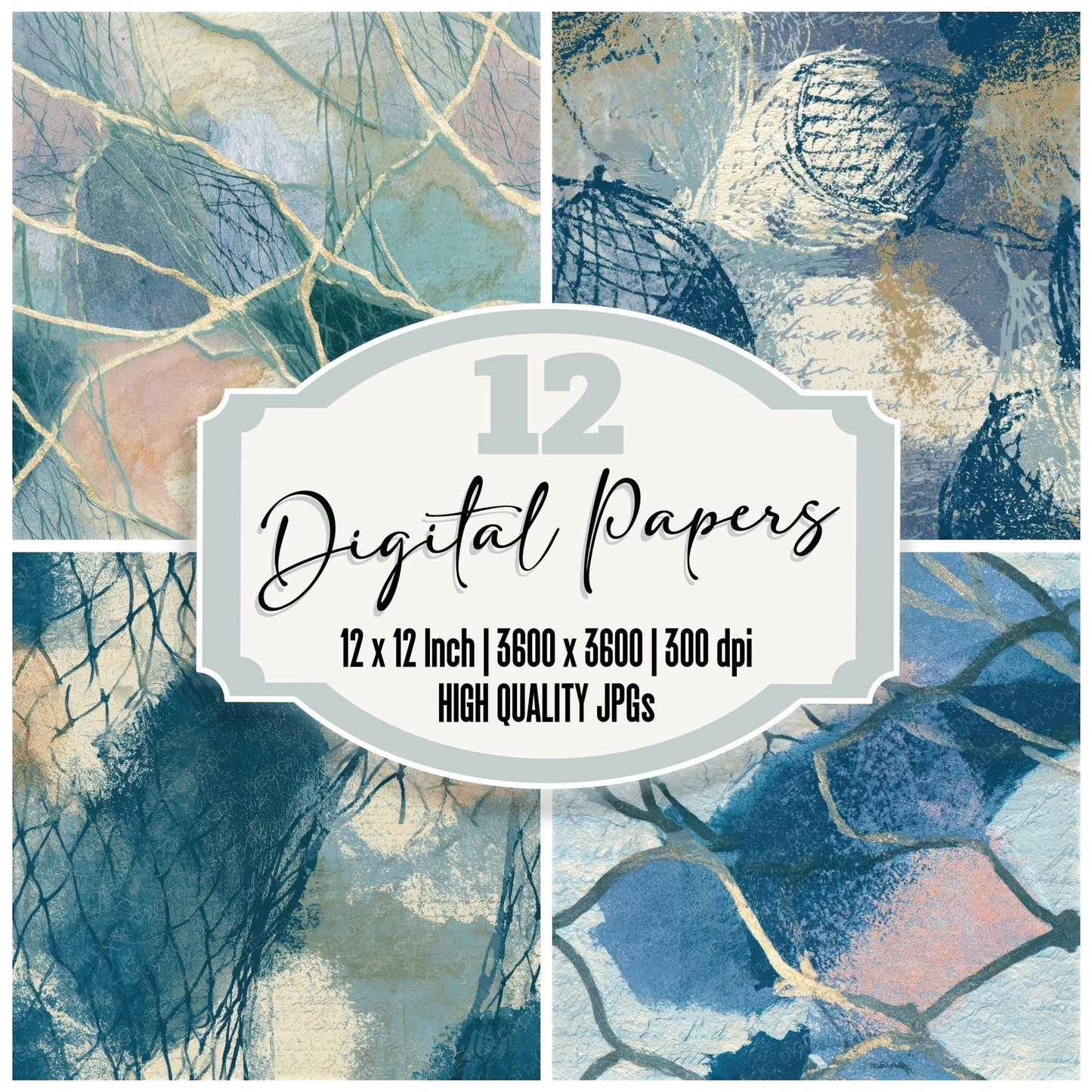 Infrared Fishing Nets Driftwood Seamless Digital Paper Pack (DDD013158)
