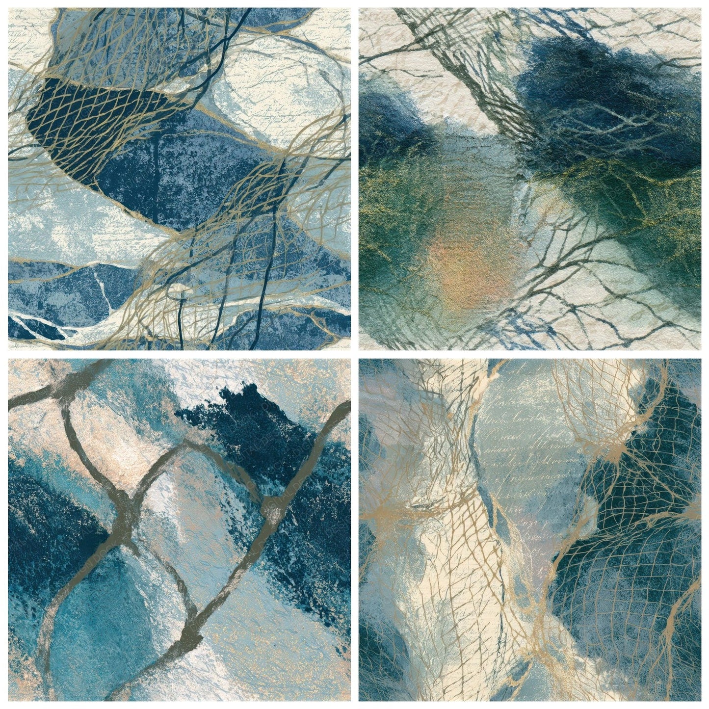 Infrared Fishing Nets Driftwood Seamless Digital Paper Pack (DDD013158)