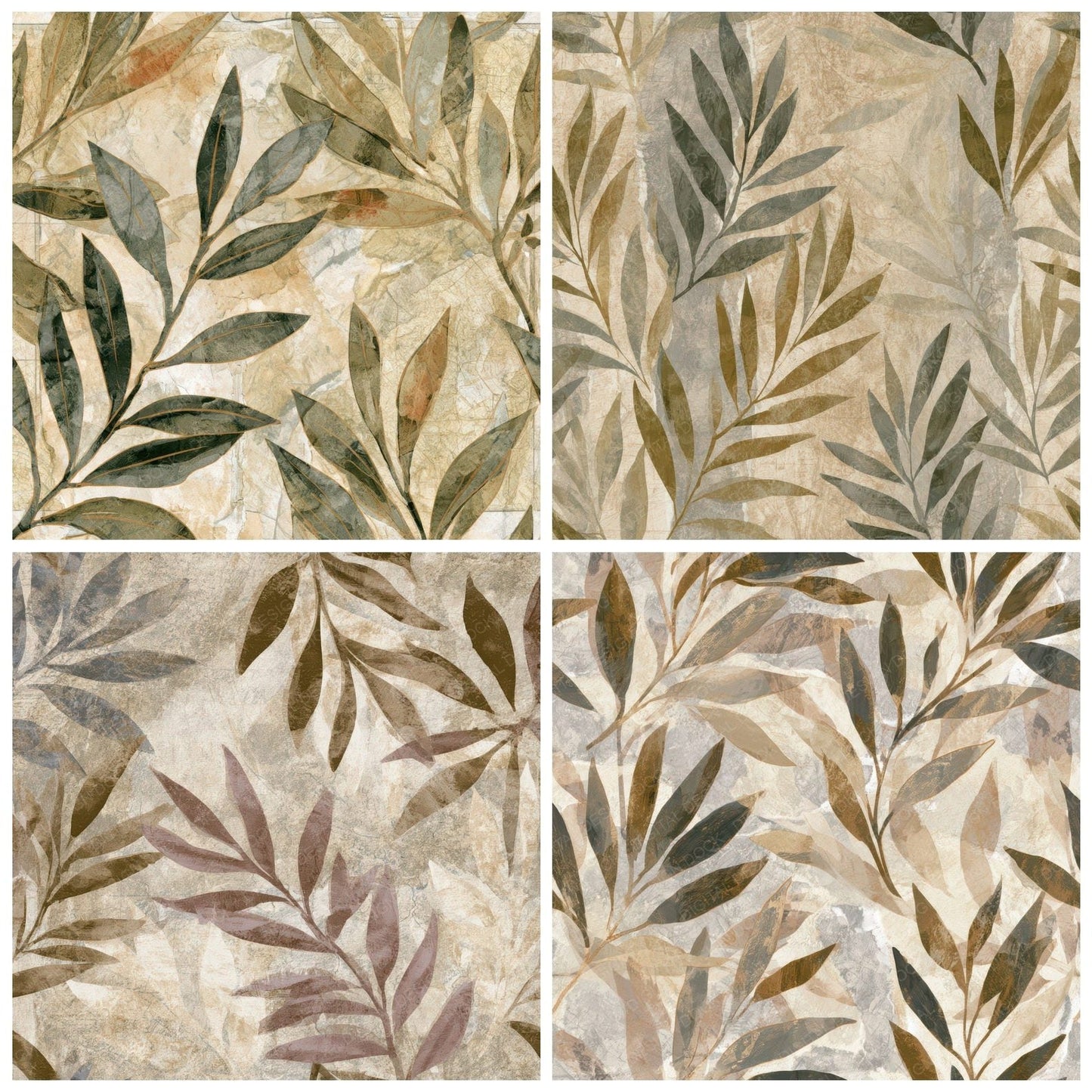 Torn Paper Olive Branch Sepia Digital Paper Pack (DDD013160)
