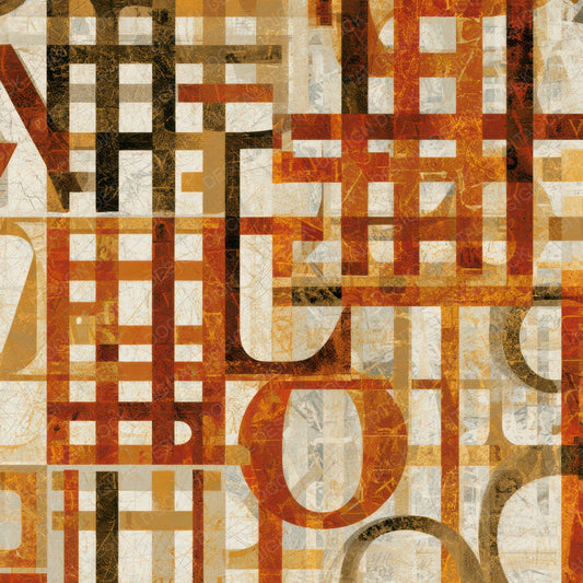 Typographic Lattice Rust Brass Ochre Digital Paper Pack (DDD013163)