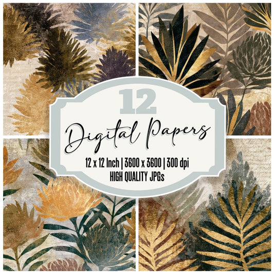 Antique Map Banksia Sepia Parchment Digital Paper Pack (DDD013165)