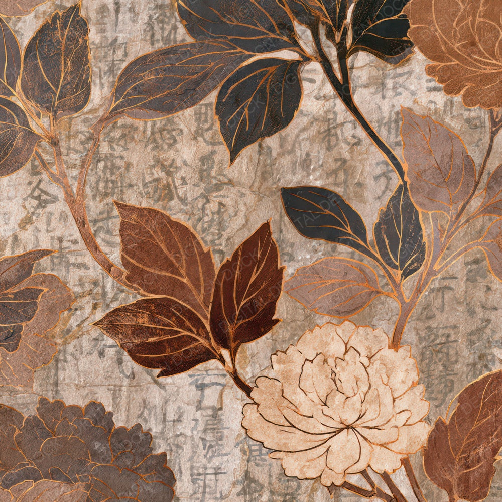 Art Nouveau Roses Sepia Parchment Digital Paper Pack (DDD013166)