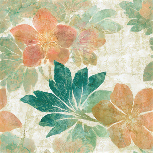 Batik Hellebores Papaya Jade Seamless Digital Paper Pack (DDD013167)