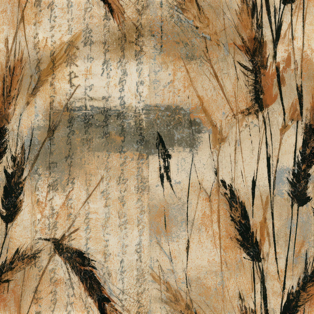 Bohemian Wheat Sepia Seamless Digital Paper Pack (DDD013171)