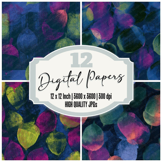 Mezzotint Acorn Neon Magenta Seamless Digital Paper Pack (DDD013176)