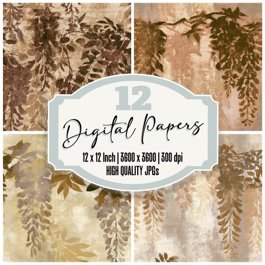 Sparse Wisteria Parchment Seamless Digital Paper Pack (DDD013181)