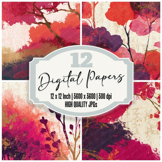 Cherry Currant Abstract Digital Paper Pack (DDD013187)