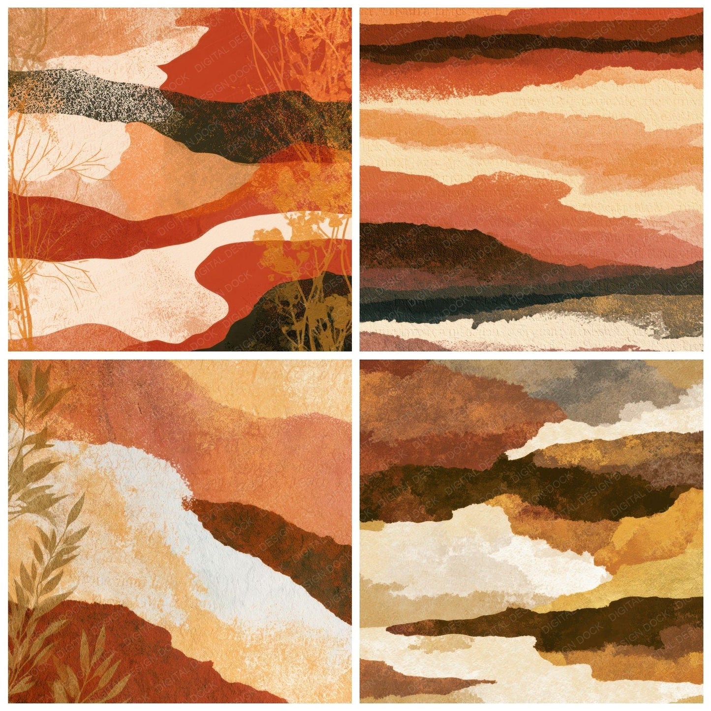 Copper Umber Tonal Digital Paper Pack (DDD013189)