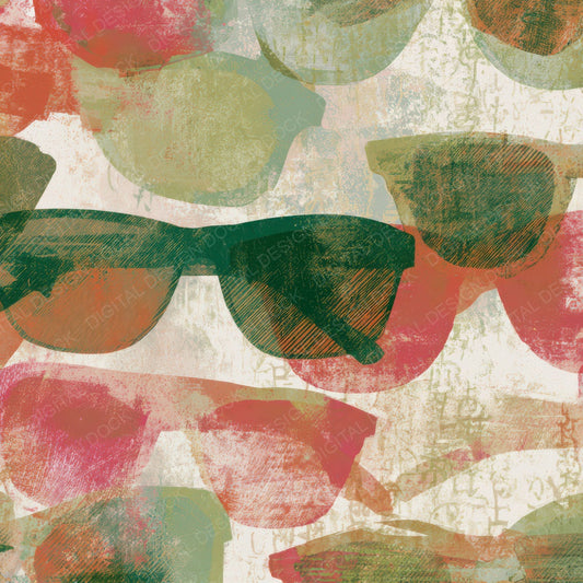 Egg Tempera Sunglasses Pistachio Raspberry Digital Paper Pack (DDD013190)